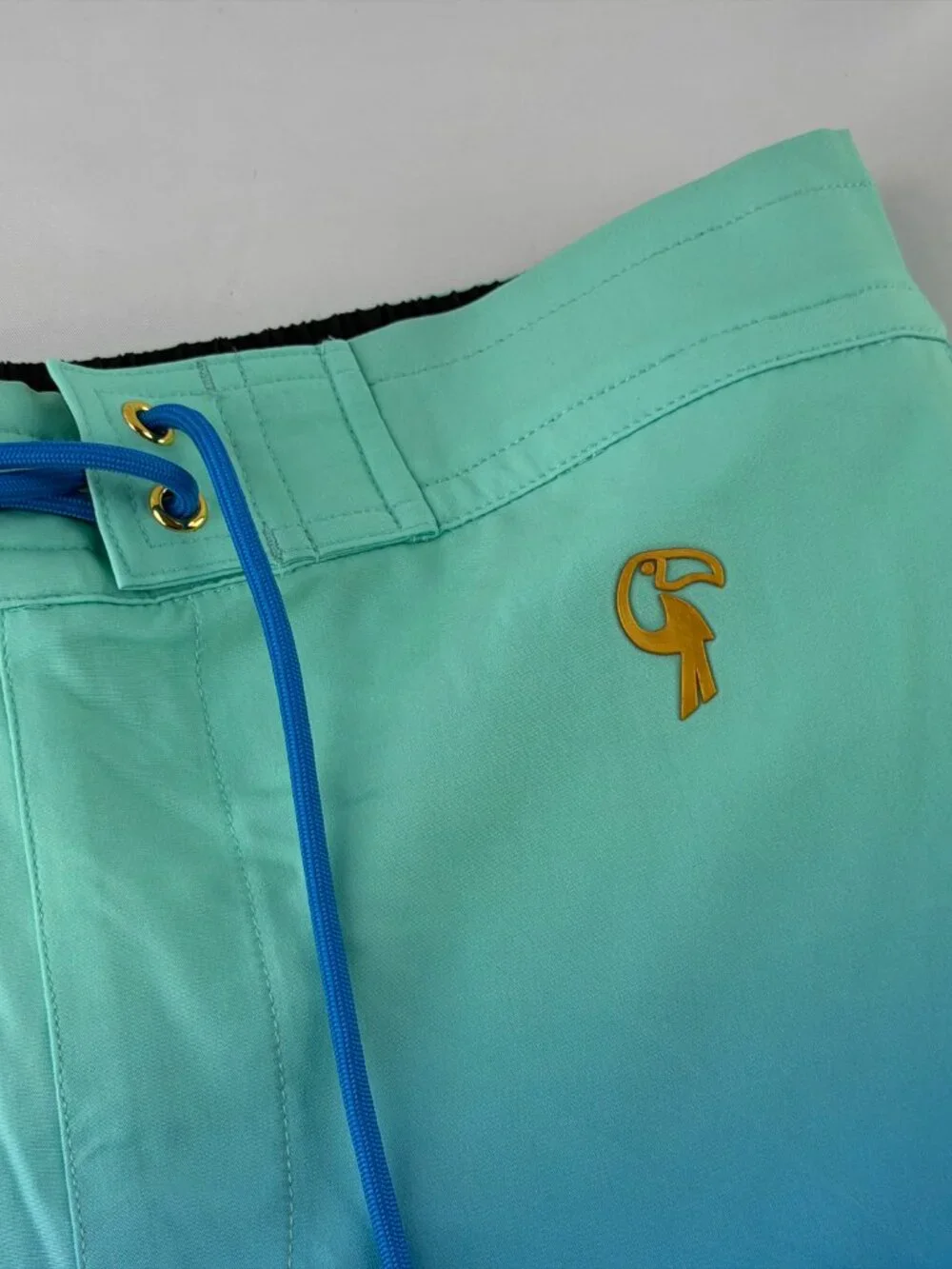 Tucann Men Blue Ombre Swim Trunks Board Shorts Compression Liner Size M
